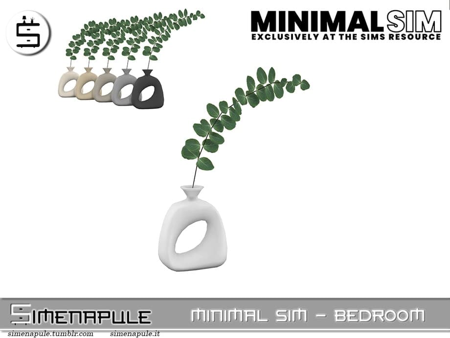 Bedroom Minimal Sim Vase Plant Deco