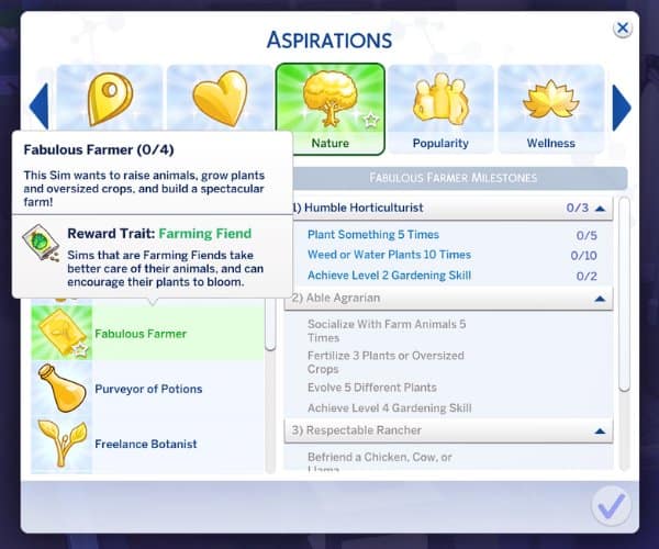 Fabulous Farmer Aspiration Mod