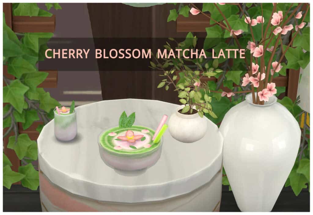 Cherry Blossom Matcha Latte