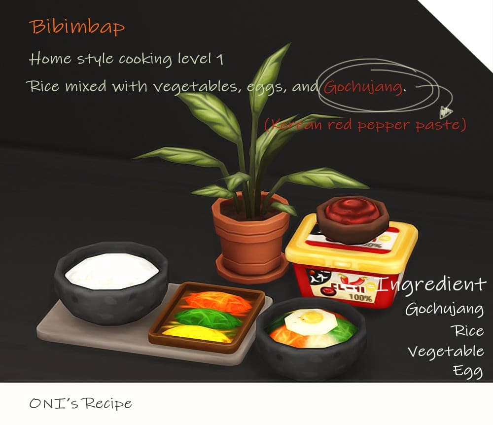 Sims 4 Bibimbap Recipe