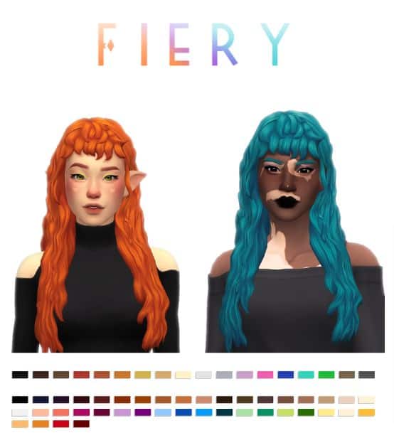 Sims 4 Grunge Hair CC with Bangs