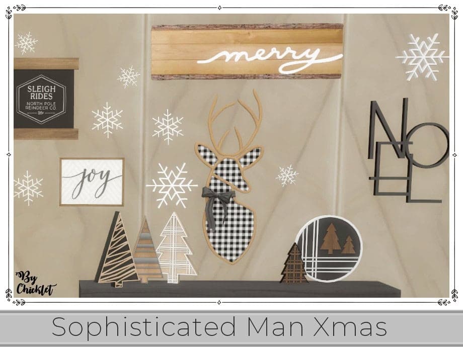 Sophisticated Man Xmas Living Room Wall Decor