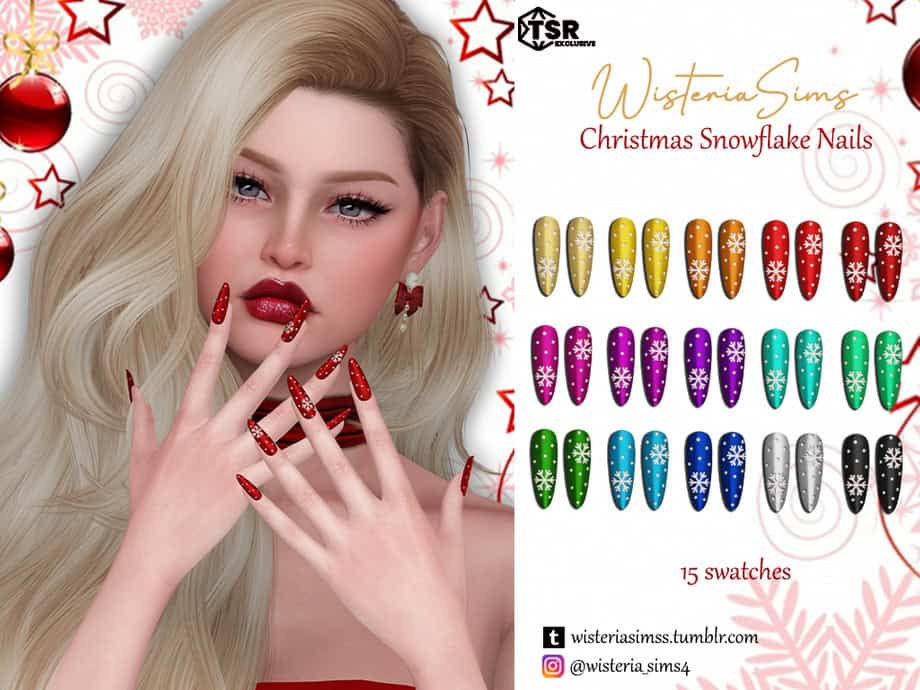 Christmas Snowflake Nails