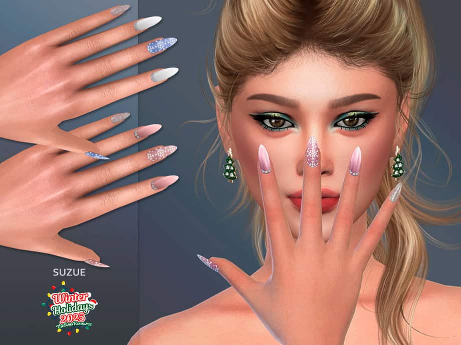 Winter Almond Nails