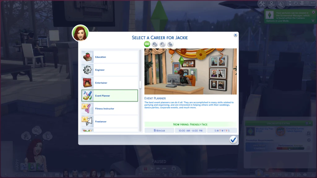 Party Planner Career for Sims 4