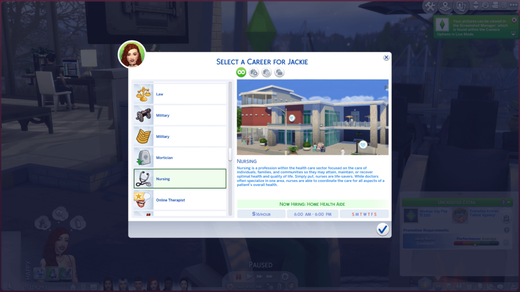 Kariera pielęgniarska dla Sims 4