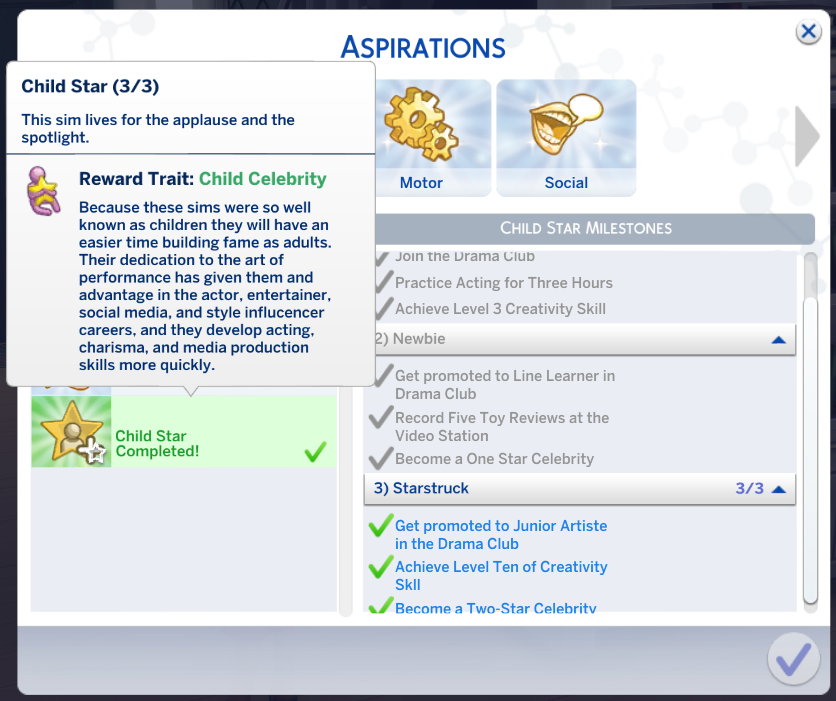 sims 4 child aspirations