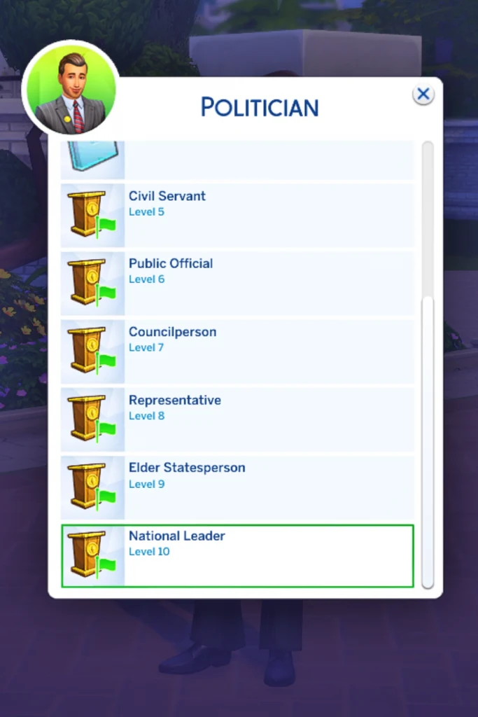 sims 4 cheat promote career