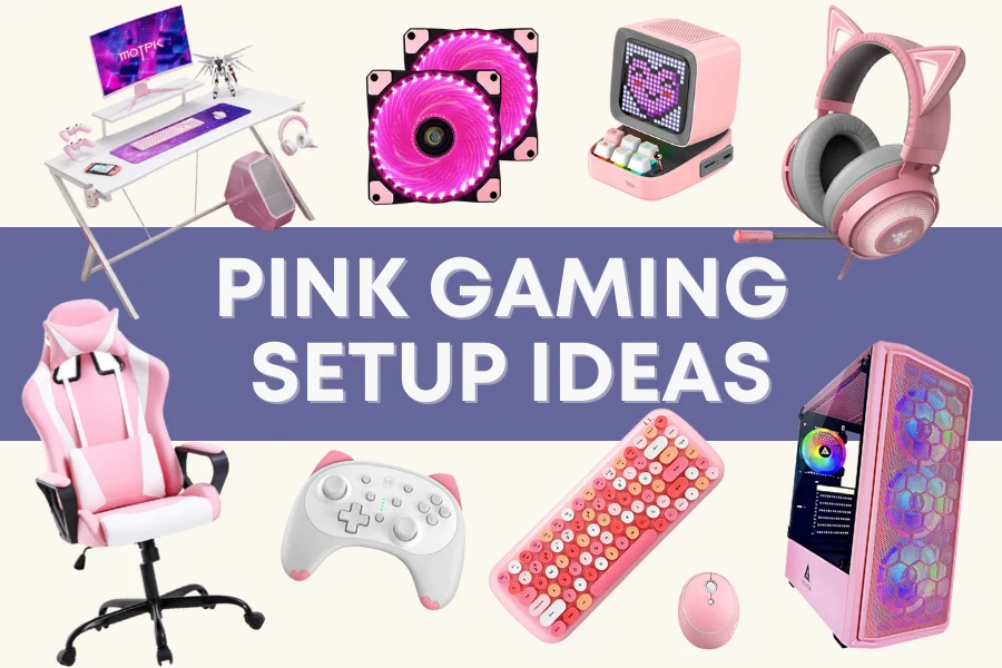 pink gaming setup ideas