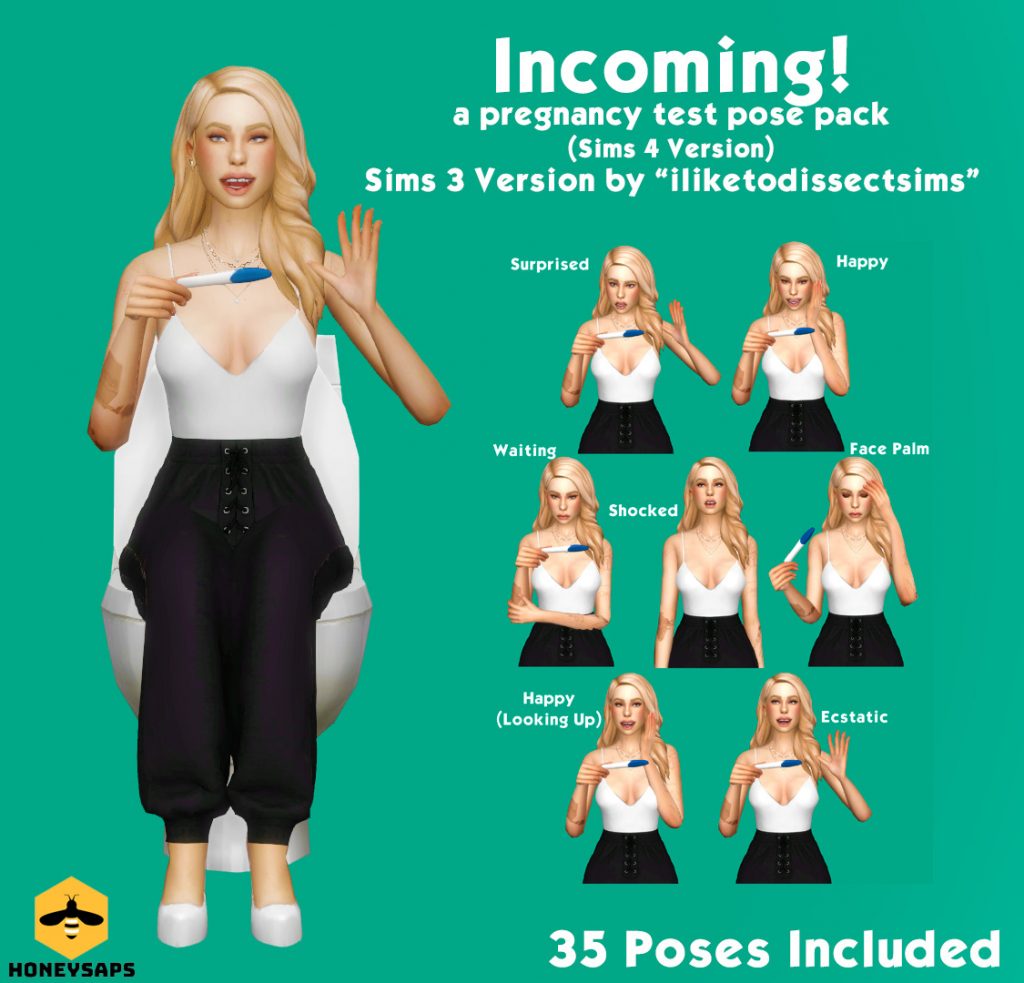 sims 4 pregnancy test pose pack