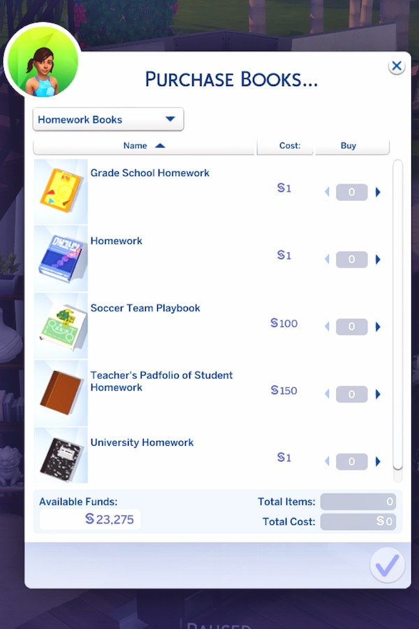 how to find homework sims 4
