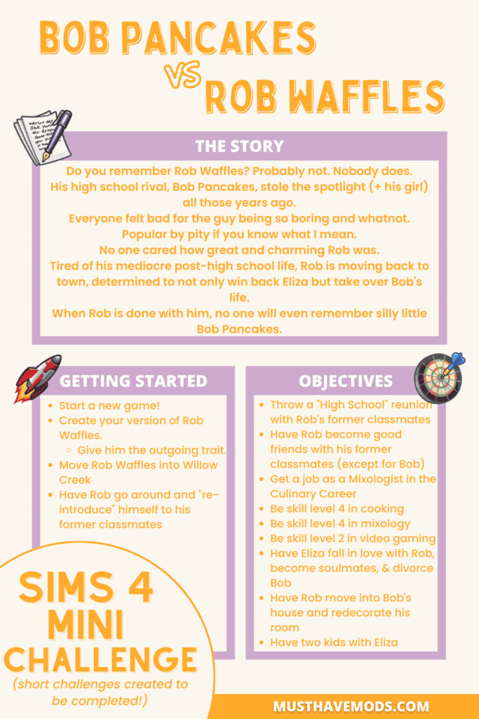 Bob Pancakes vs Rob Waffles: Sims 4 Base Game Mini Challenge - Must ...