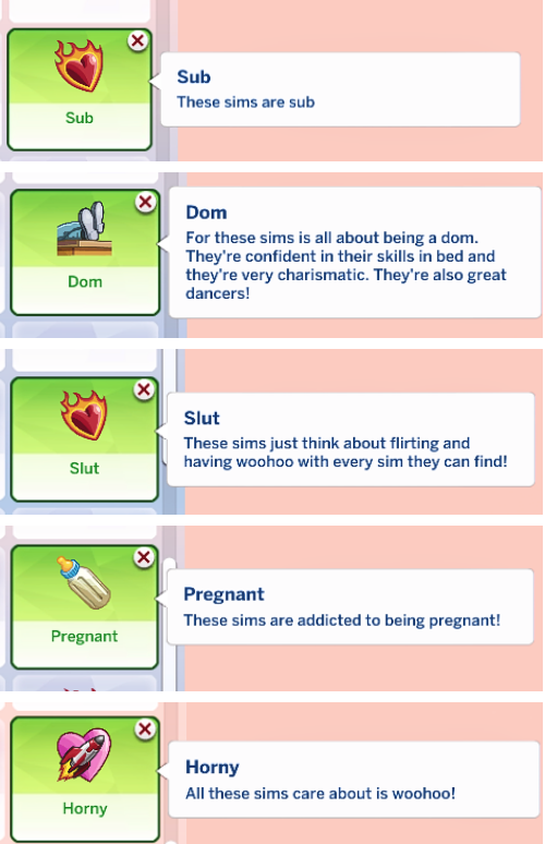 sims 4 wicked whims traits pack