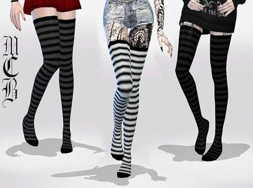 Long Striped Tights Sims 4 CC