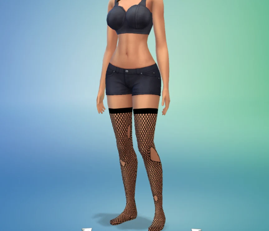 Goth Style Torn Fishnets Sims 4 CC