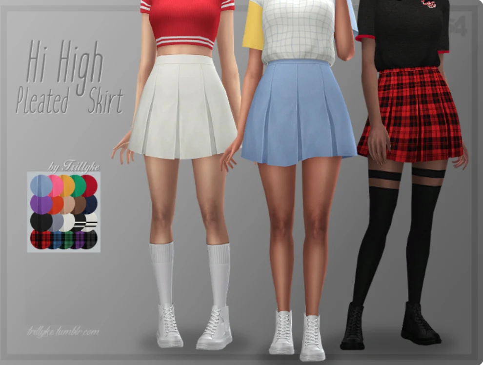 Pleated Skirt Sims 4 CC