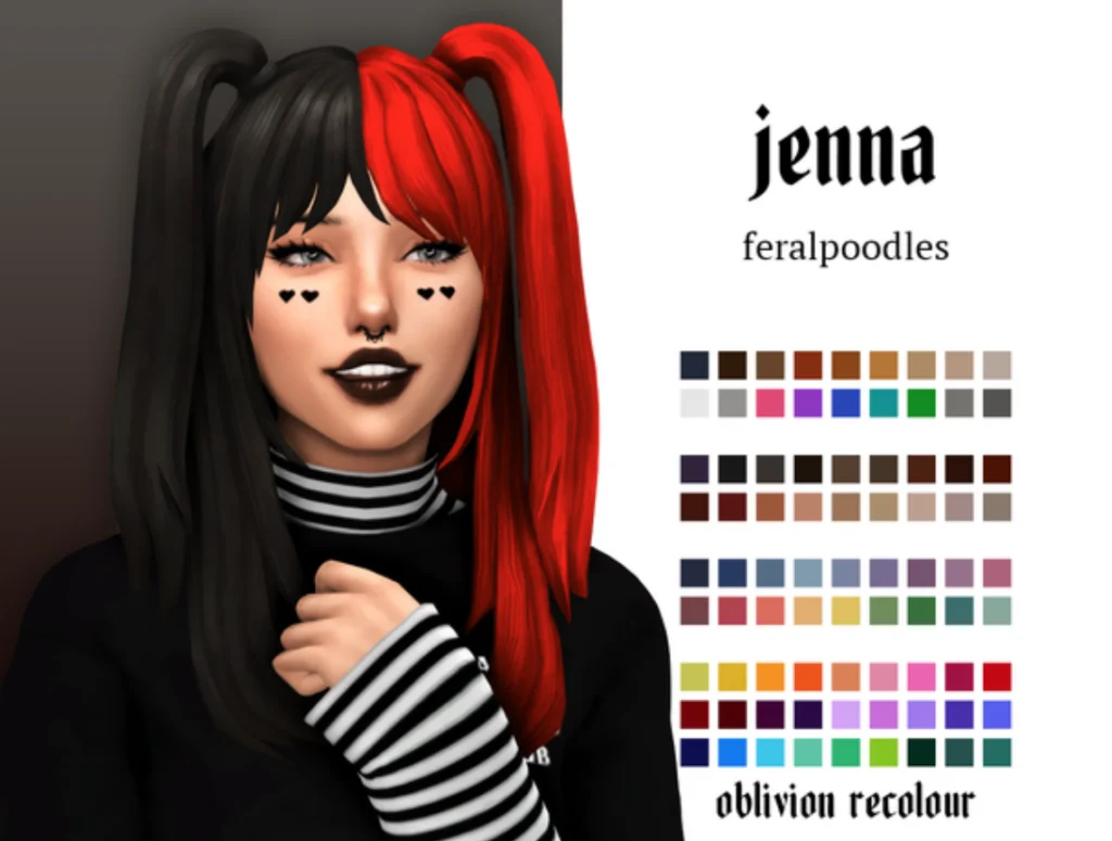 Jenna Hair Recolor Sims 4 CC
