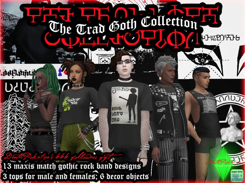 Trad Goth Collection Sims 4 CC