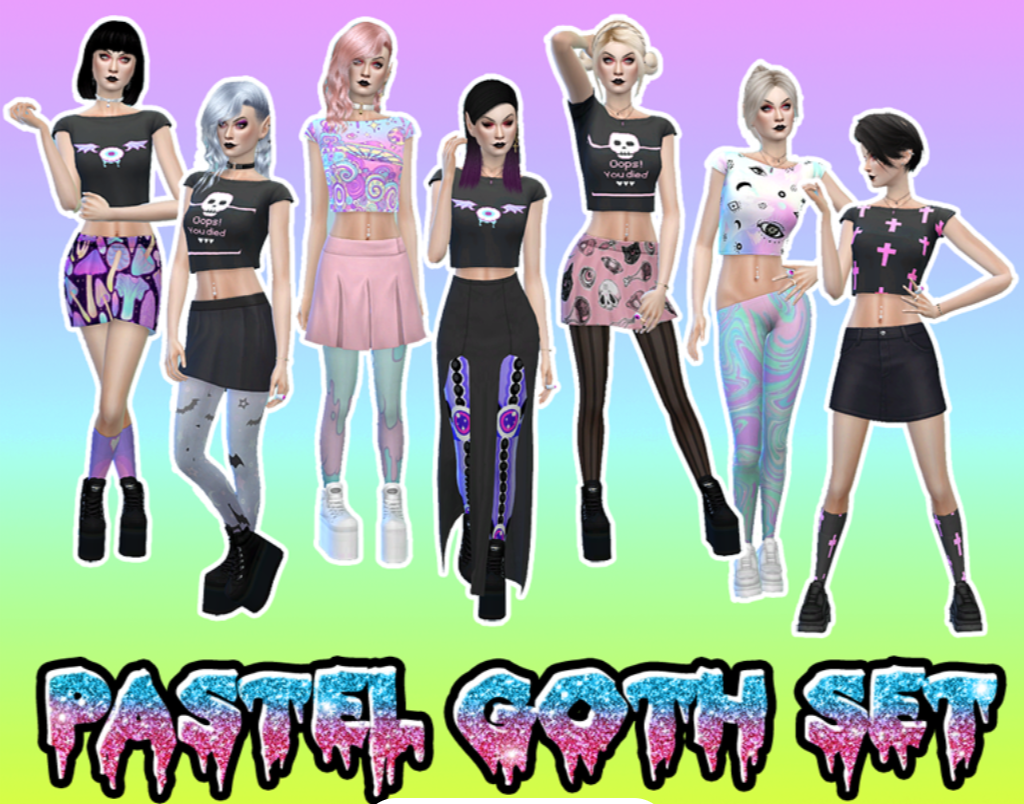 Pastel Goth Sims 4 CC
