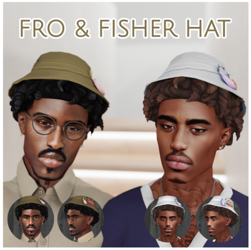 Fro and Fisher Hat Sims 4 Black CC