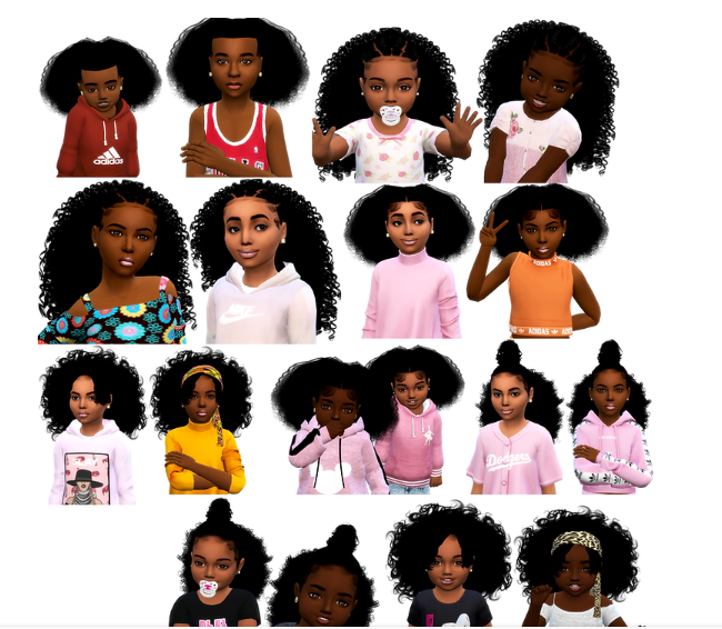 Child and Toddler Sims 4 Black CC