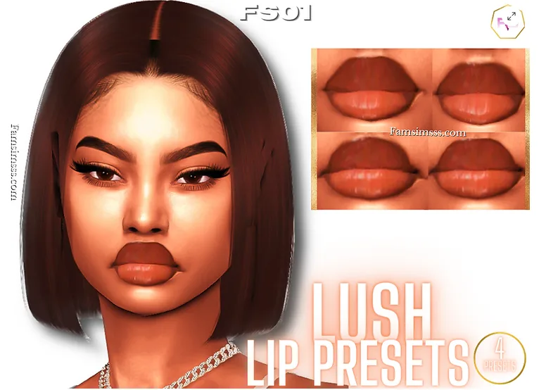 Lush Lip Presets Sims 4 Black CC