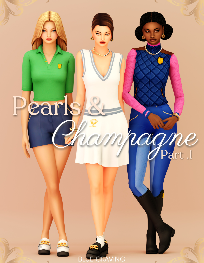 Pearls & Champagne Maxis Match CC by Blue Craving