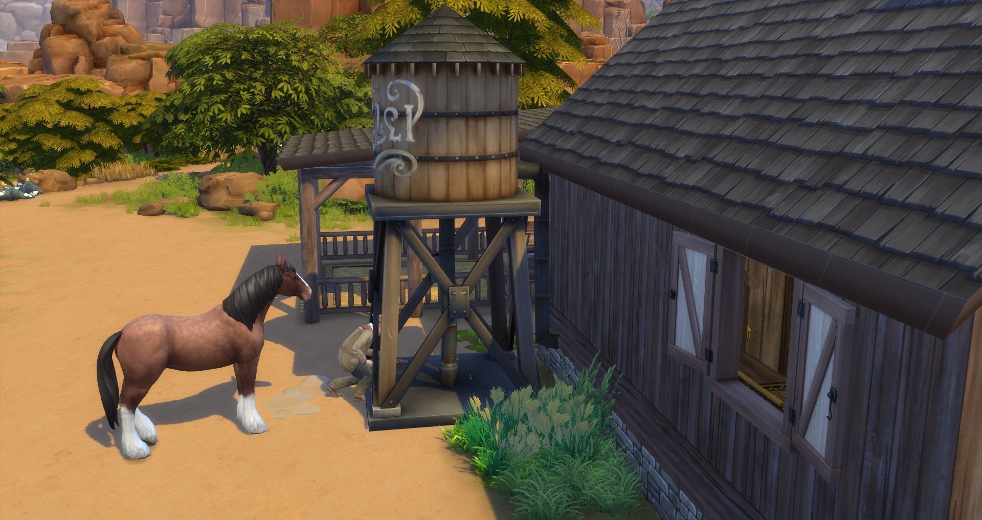 sims 4 horse cc Farwest Water Tower