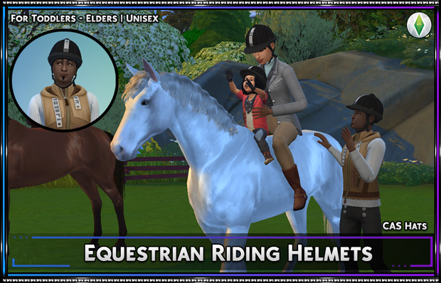 sims 4 horse cc Equestrian Riding Helmets by SrslySims