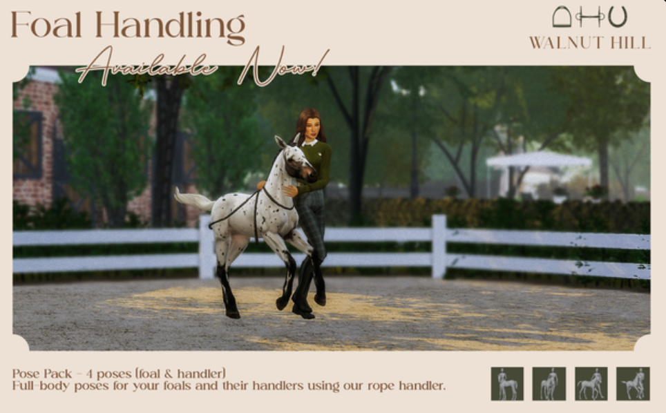 Sims 4 Horse CC Foal Handling Pose Pack