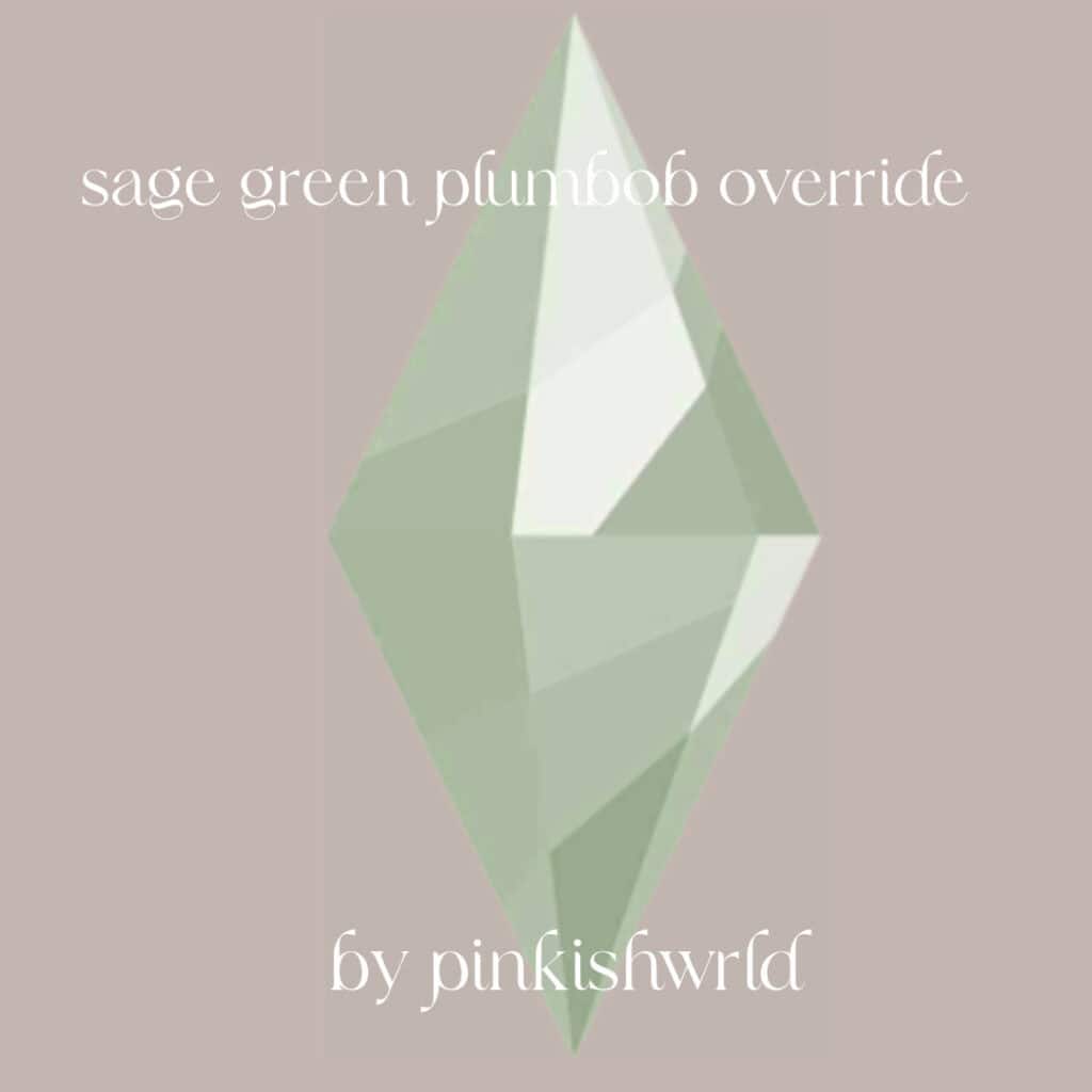 Aesthetically pleasing sage green plumbob overlay from The Sims game series showcasing custom mod design.