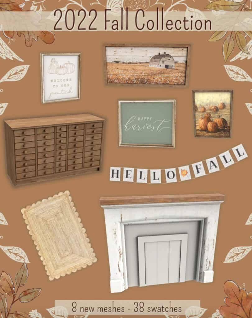 Rustic fall decor wall art with pumpkin, farmhouse sign, and autumn-themed pictures for fall home ambiance and seasonal decorating.