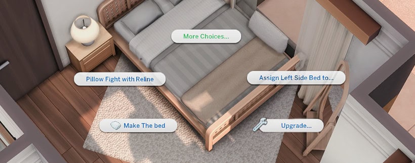 Make the bed with Must Have Mods in The Sims 4, showcasing customization options for bedroom furniture and bed upgrades.