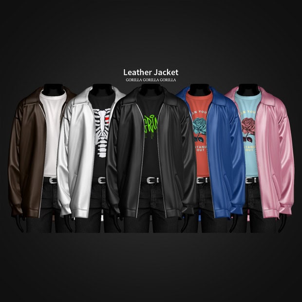 Leather Jacket Male Alpha cc