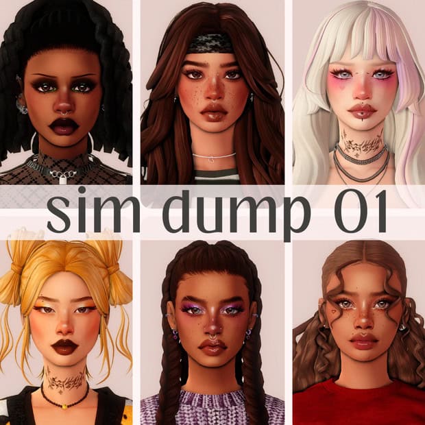 Vampire goth girl with dark makeup, dreadlocks, and gothic jewelry, showcasing trendy Sim custom content from Must Have Mods.