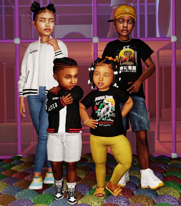 Vibrant kids fashion display featuring stylish clothing and accessories for children at Must Have Mods, promoting trendy and comfortable outfits for kids' everyday wear and special occasions.