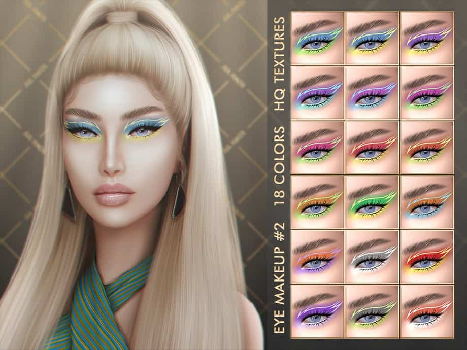 Blue and yellow neon eye makeup with sharp lines, vibrant colorful eye look from Must Have Mods eyeshadow collection.