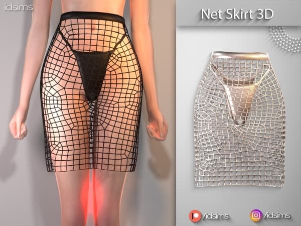 Vibrant black fishnet skirt with attached high-waisted underwear, showcasing provocative and edgy fashion style for adults.