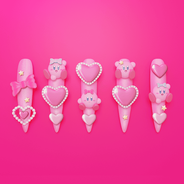 Pink kawaii kawaii accessories for hair and crafts with adorable bear and heart motifs, perfect for DIY projects and room decor, Must Have Mods.