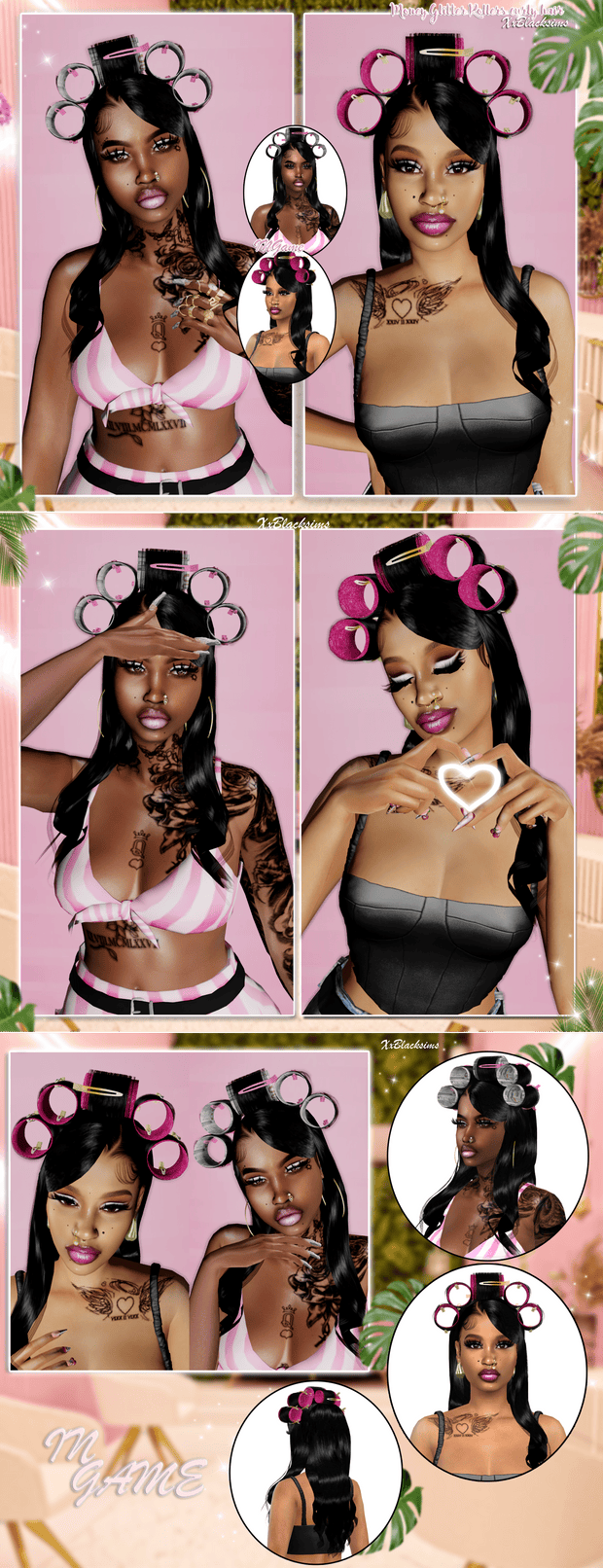 Money Glitter Roller Hair Set