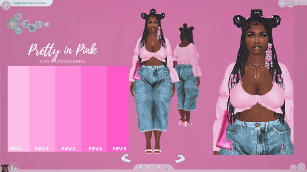 Vibrant pink-themed fashion showcase featuring a model in stylish casual outfits with playful braided hairstyle, perfect for boosting fashion blog or e-commerce product visibility.