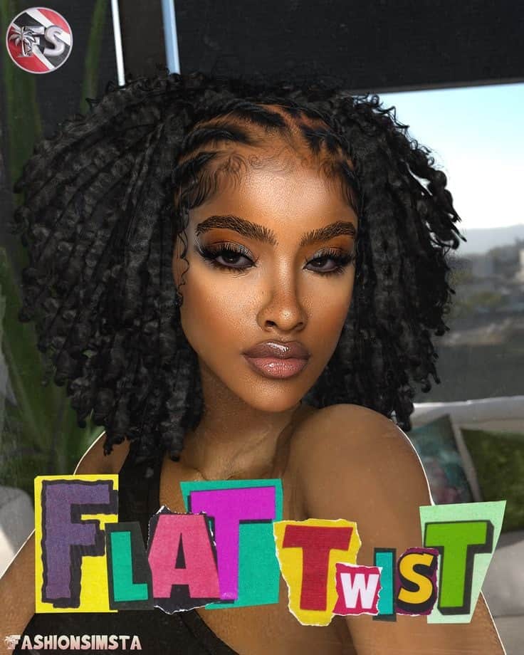 Bold textured curly hair, youthful woman with flawless makeup, glamorous look, vibrant background, modern beauty style.