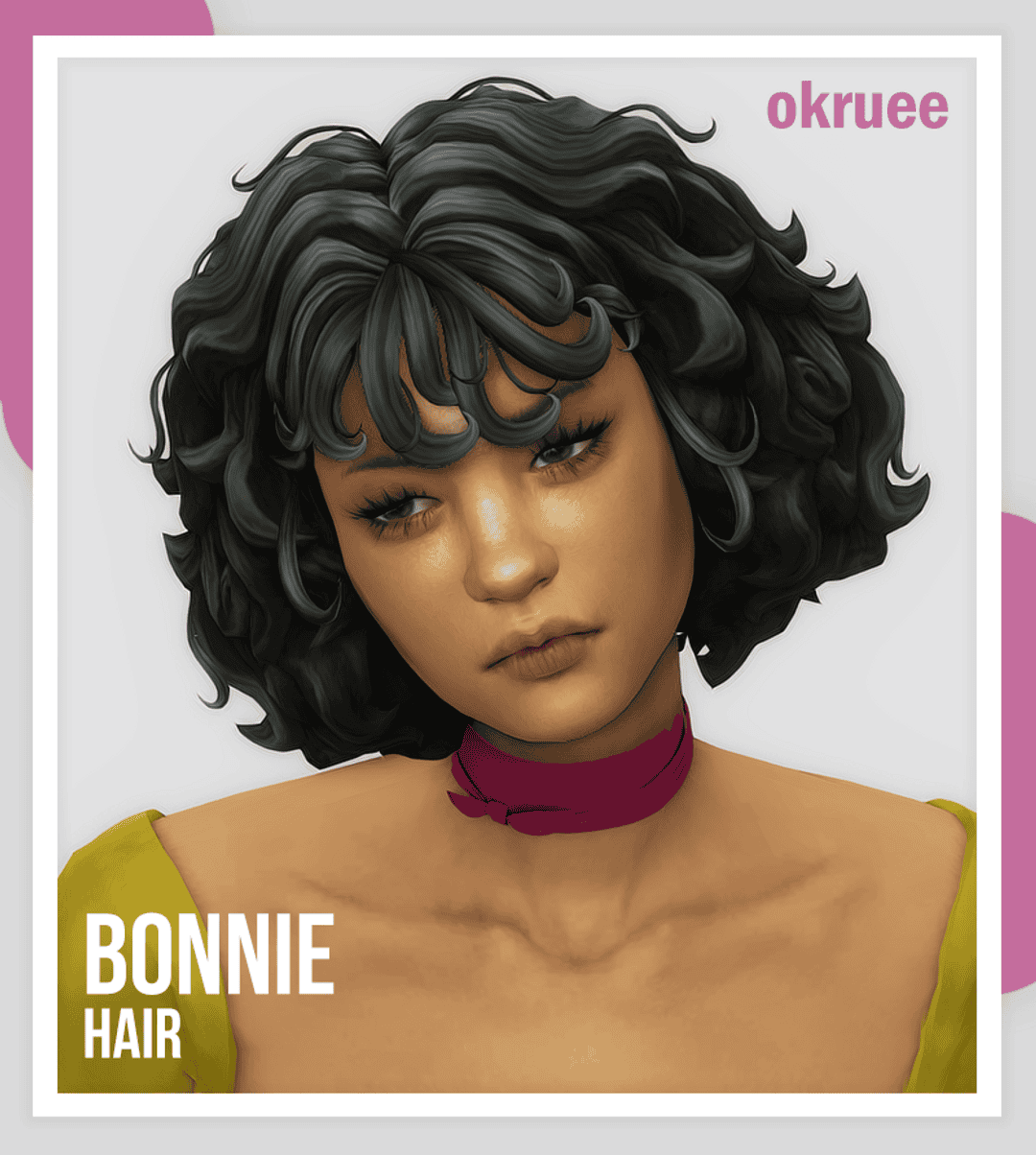 Curly black wig named Bonnie with voluminous texture, suitable for cosplay, costume, or everyday fashion. Perfect for hairstyling and hair extension enthusiasts seeking a bold, stylish look.
