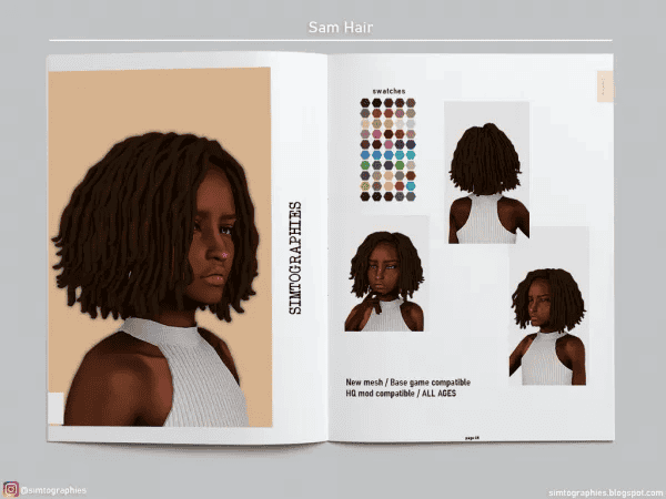 Natural-looking dreadlocks hairstyle for women in diverse hair textures, featuring a versatile and customizable virtual hairstyle demo from Must Have Mods.
