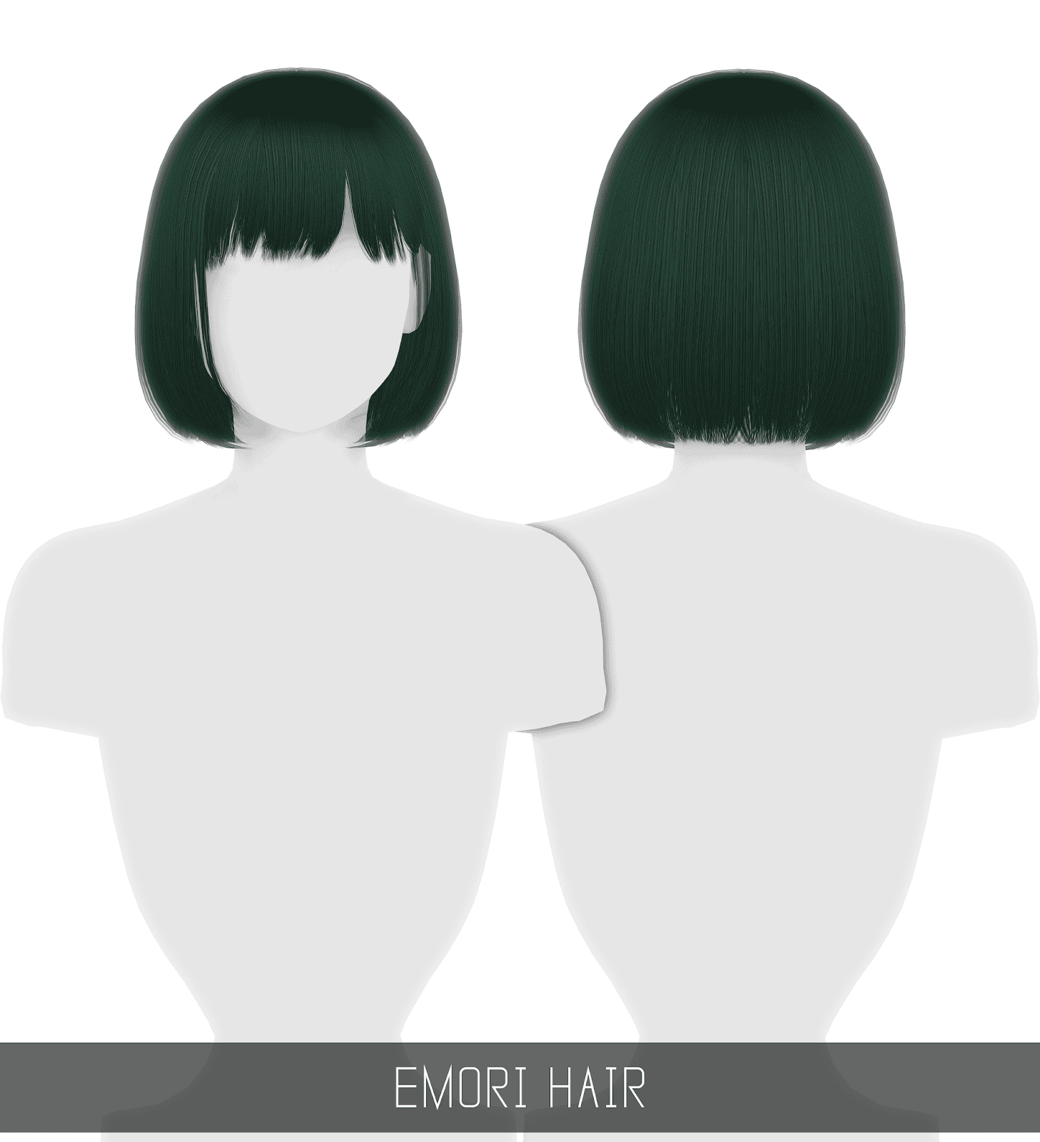 Dark green bob cut wig for gaming and cosplay - Must Have Mods.
