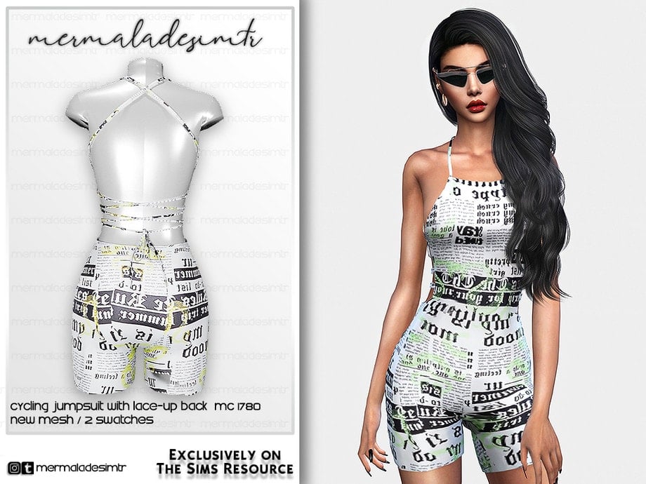 Cycling Jumpsuit with Lace-Up Back