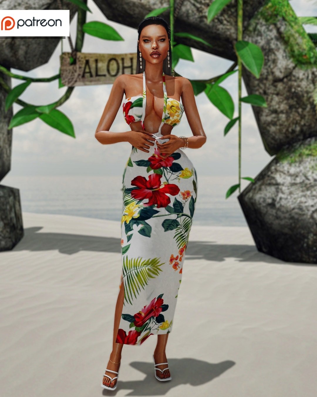 Exotic Flower Summer Dress