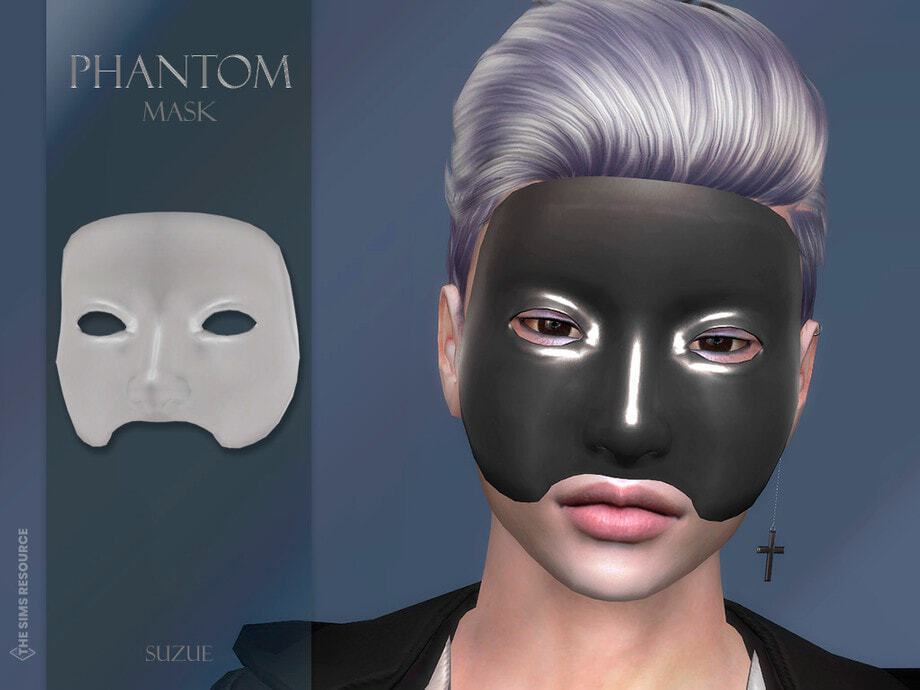 Vampire black silicone mask for The Sims, realistic facial covering for custom gaming characters, ideal for cosplay, role-playing, and Halloween costumes. Perfect for enhancing virtual avatar appearances.