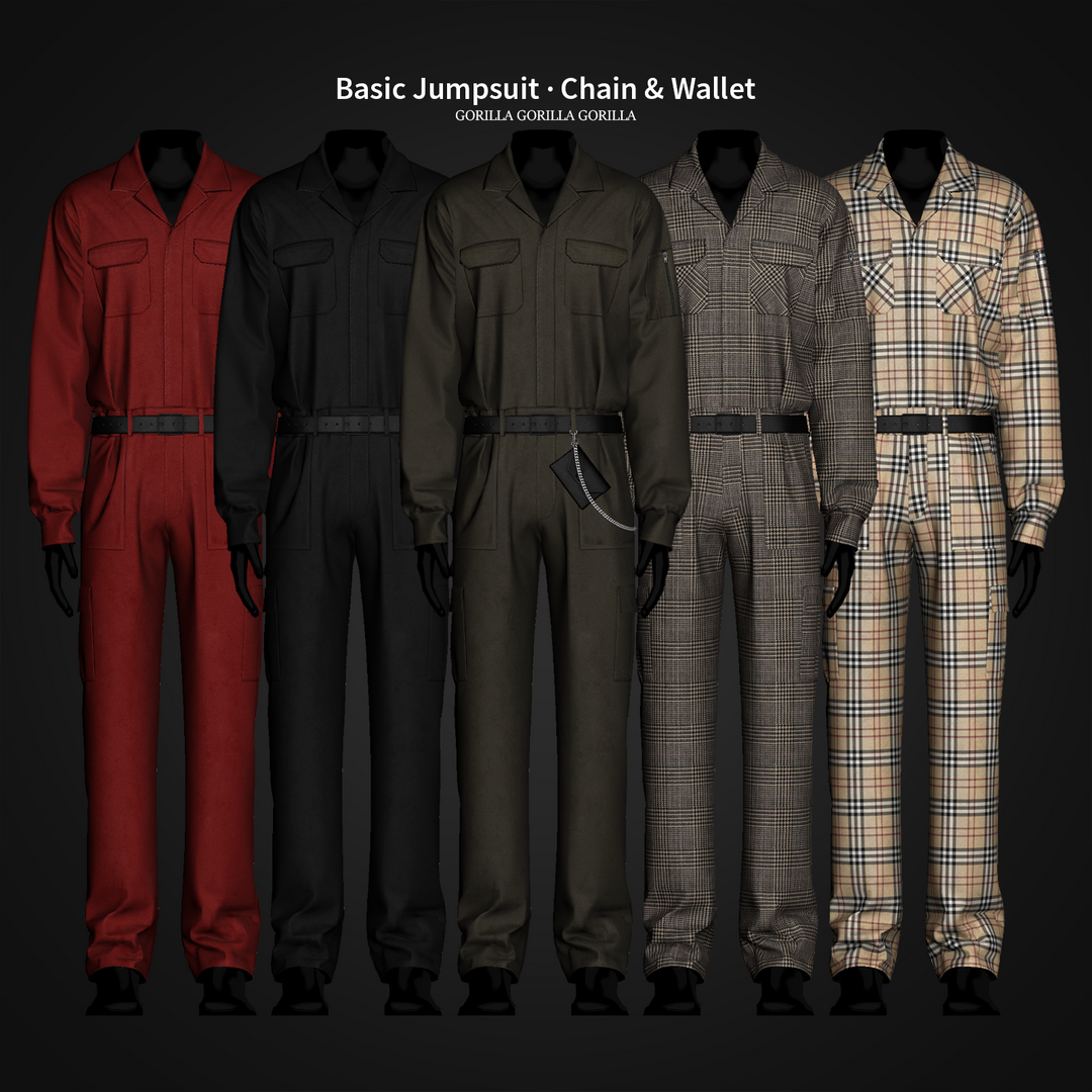 Basic Jumpsuit, Chain, and Wallet 