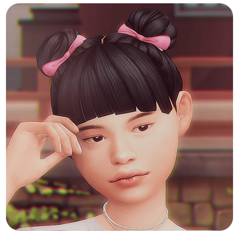 Hair bows, hairstyle, cute girl, black hair, pink accessories.